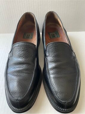 Cable & Co. Men’s Black Pebble Leather Slip-On Dress Loafers Size 10D Italy